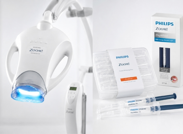 Blanqueamiento dental mixto