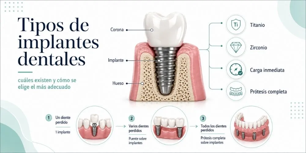 Infographie des implants dentaires : parties, titane et zircone, et solutions selon les dents manquantes