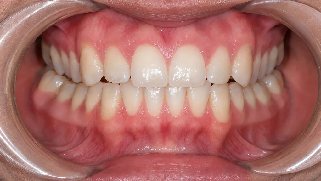 Después del tratamiento con brackets: espacios cerrados y dientes alineados